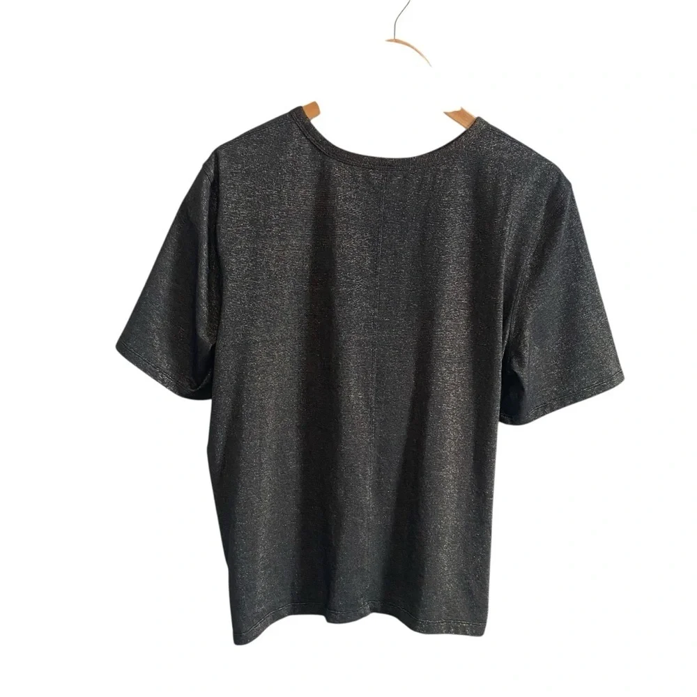 Lululemon Short Sleeve Crescent T-Shirt *Spark Black Metallic Sparkle Size 10